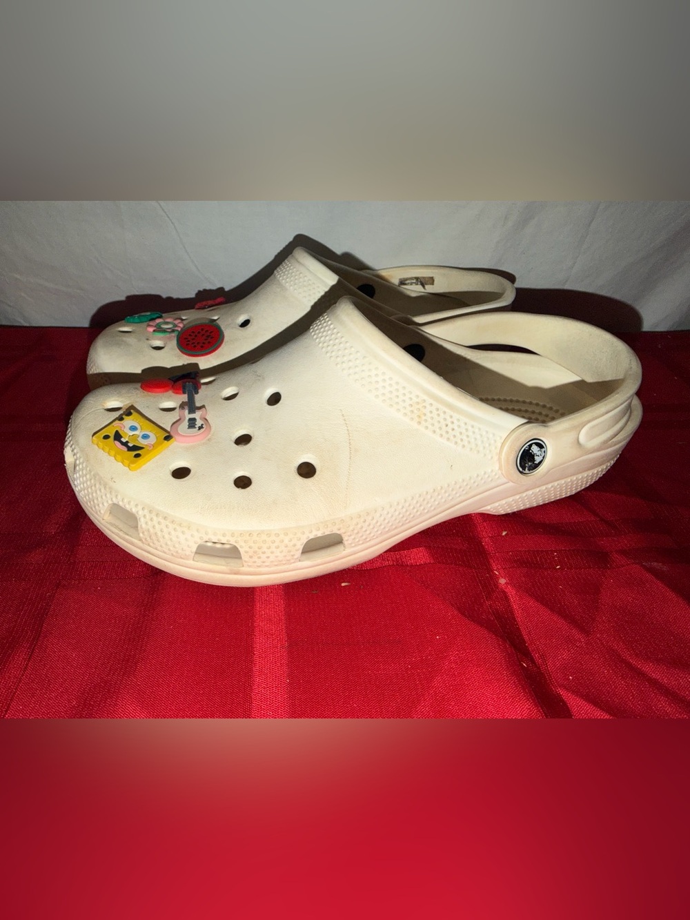 CROCS Cream Classic Clog with Fun Charms